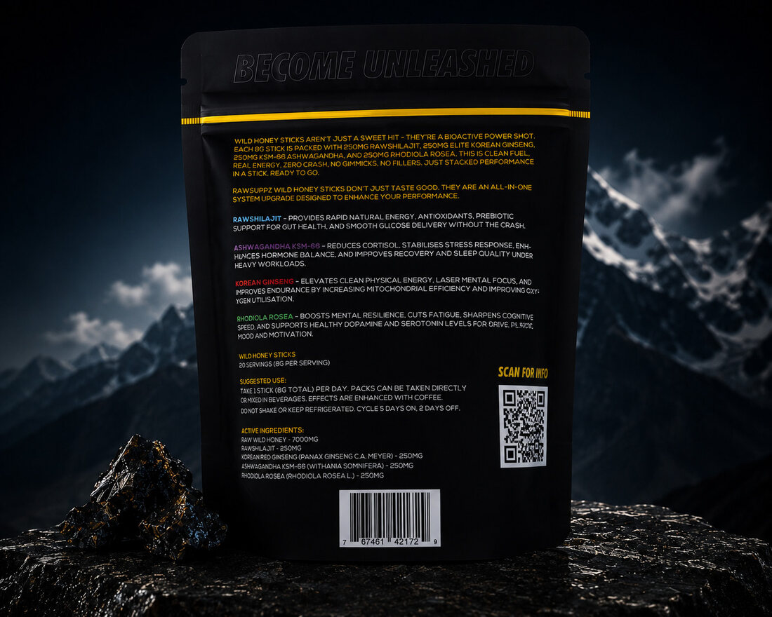 Wild honey sticks with Shilajit close-up