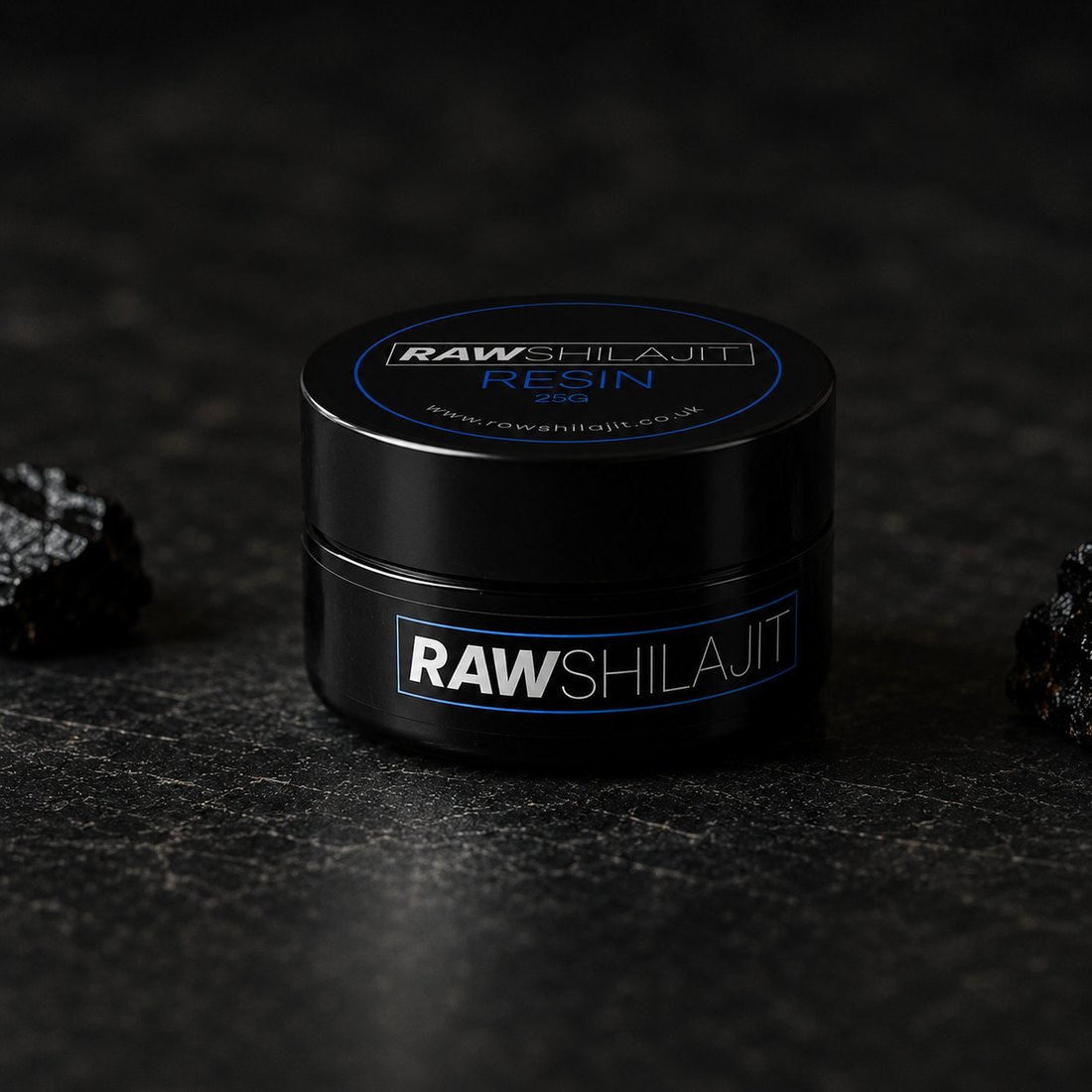 Pure Shilajit resin jar packaging detail